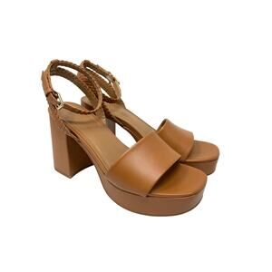 Nordstrom Rack Kaliana Platform Sandals Womens Size 10 Brown Faux Leather